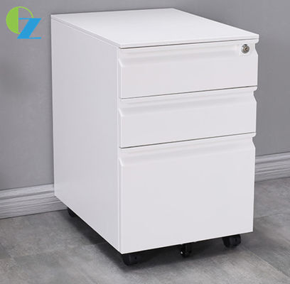 Light Grey Goose Neck 3 Drawer Mobile Pedestal Cabinet No Handle