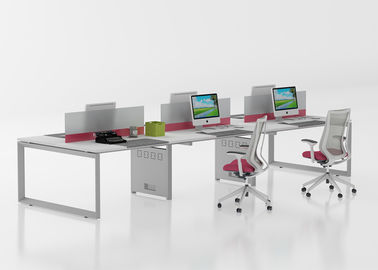 6 Person Office Workstation Desk , Modular Office Partition Table OEM / ODM