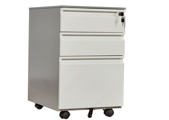 Modern Two Drawer Gooseneck Mobile Pedestal Cabinet