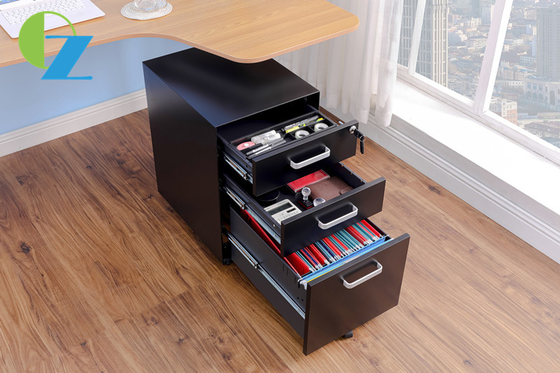 Metal Office Furniture 3 Drawer Mobile Pedestal Cabinet 3 Layer